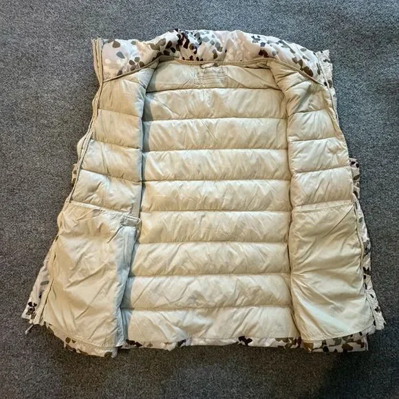 Eddie Bauer Down Puffer Vest Women’s 2XL Stratus Therm Print Zip Outdoor Ecru - Picture 5 of 9